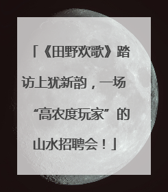 《田野欢歌》踏访上犹新韵，一场“高农度玩家”的山水招聘会！