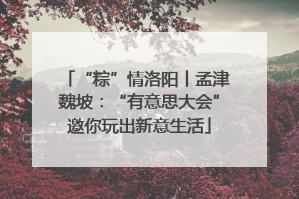 “粽”情洛阳丨孟津魏坡：“有意思大会”邀你玩出新意生活