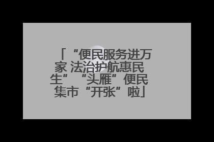 “便民服务进万家 法治护航惠民生”“头雁”便民集市“开张”啦