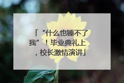 “什么也锤不了我”！毕业典礼上，校长激情演讲