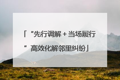 “先行调解＋当场履行”高效化解邻里纠纷