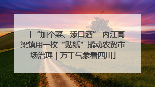 “加个菜、添口酒” 内江高梁镇用一枚“贴纸”撬动农贸市场治理｜万千气象看四川