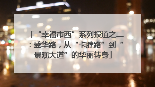 “幸福市西”系列报道之二：盛华路，从“卡脖路”到“景观大道”的华丽转身