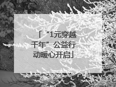 “1元穿越千年”公益行动暖心开启