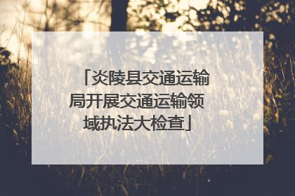 炎陵县交通运输局开展交通运输领域执法大检查