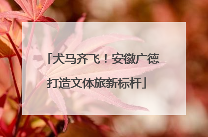 犬马齐飞！安徽广德打造文体旅新标杆