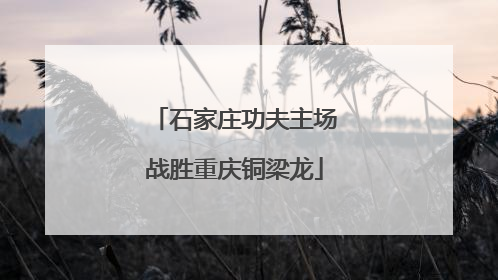 石家庄功夫主场战胜重庆铜梁龙