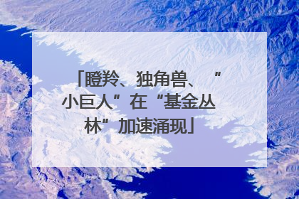 瞪羚、独角兽、“小巨人”在“基金丛林”加速涌现