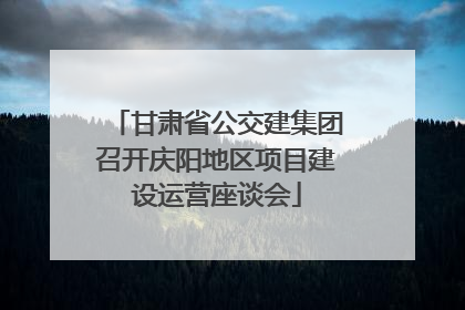 甘肃省公交建集团召开庆阳地区项目建设运营座谈会
