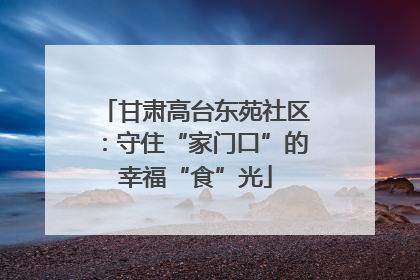 甘肃高台东苑社区：守住“家门口”的幸福“食”光