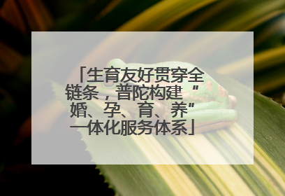 生育友好贯穿全链条，普陀构建“婚、孕、育、养”一体化服务体系