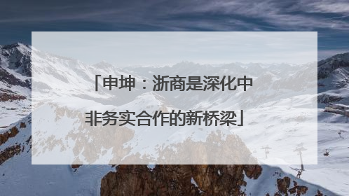 申坤：浙商是深化中非务实合作的新桥梁