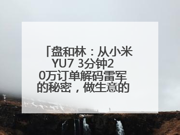 盘和林：从小米YU7 3分钟20万订单解码雷军的秘密，做生意的逻辑变了