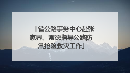省公路事务中心赴张家界、常德指导公路防汛抢险救灾工作
