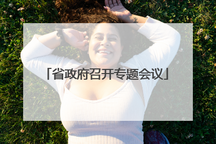 省政府召开专题会议