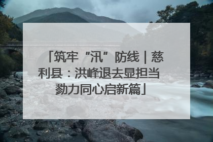 筑牢“汛”防线｜慈利县：洪峰退去显担当 勠力同心启新篇