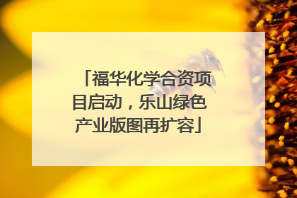 福华化学合资项目启动，乐山绿色产业版图再扩容