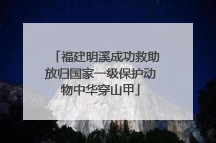 福建明溪成功救助放归国家一级保护动物中华穿山甲
