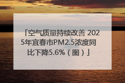 空气质量持续改善 2025年宜春市PM2.5浓度同比下降5.6%（图）