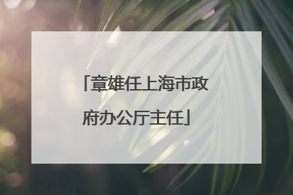 章雄任上海市政府办公厅主任