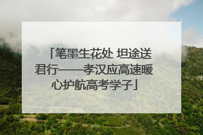 笔墨生花处 坦途送君行——孝汉应高速暖心护航高考学子