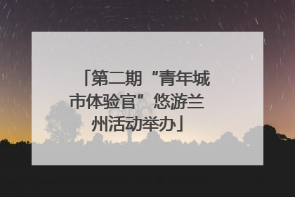 第二期“青年城市体验官”悠游兰州活动举办