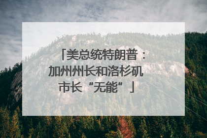 美总统特朗普：加州州长和洛杉矶市长“无能”