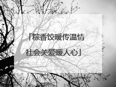 粽香饺暖传温情 社会关爱暖人心