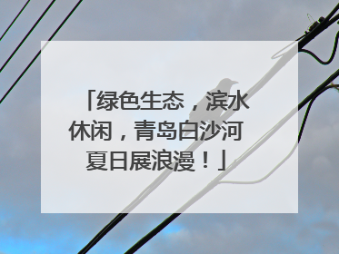 绿色生态，滨水休闲，青岛白沙河夏日展浪漫！