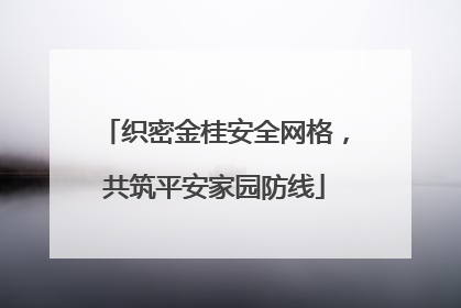 织密金桂安全网格，共筑平安家园防线