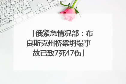 俄紧急情况部：布良斯克州桥梁坍塌事故已致7死47伤