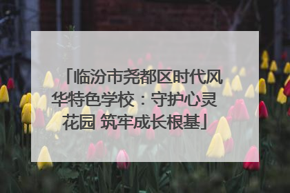 临汾市尧都区时代风华特色学校：守护心灵花园 筑牢成长根基