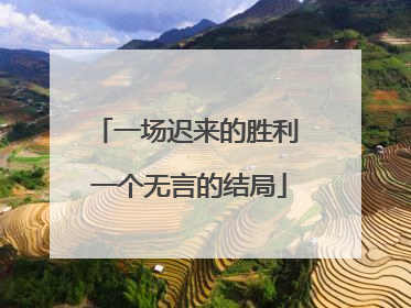 一场迟来的胜利 一个无言的结局