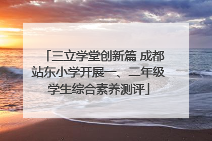 三立学堂创新篇 成都站东小学开展一、二年级学生综合素养测评