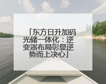 东方日升加码光储一体化：逆变器布局彰显逆势而上决心