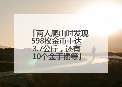 两人爬山时发现598枚金币重达3.7公斤，还有10个金手镯等