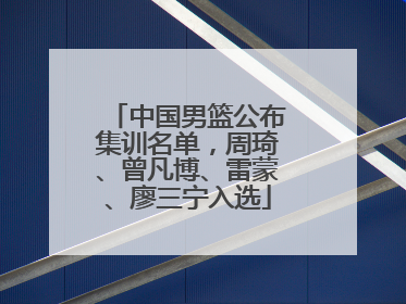 中国男篮公布集训名单，周琦、曾凡博、雷蒙、廖三宁入选