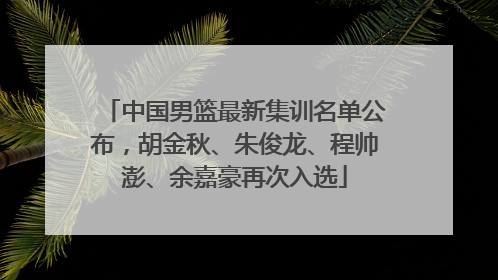 中国男篮最新集训名单公布，胡金秋、朱俊龙、程帅澎、余嘉豪再次入选