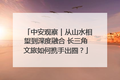 中安观察｜从山水相望到深度融合 长三角文旅如何携手出圈？
