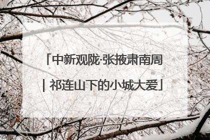 中新观陇·张掖肃南周｜祁连山下的小城大爱
