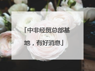 中非经贸总部基地，有好消息