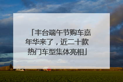 丰台端午节购车嘉年华来了，近二十款热门车型集体亮相