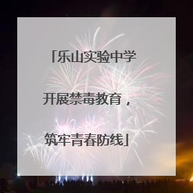乐山实验中学开展禁毒教育，筑牢青春防线