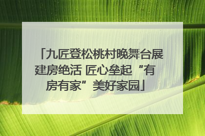 九匠登松桃村晚舞台展建房绝活 匠心垒起“有房有家”美好家园