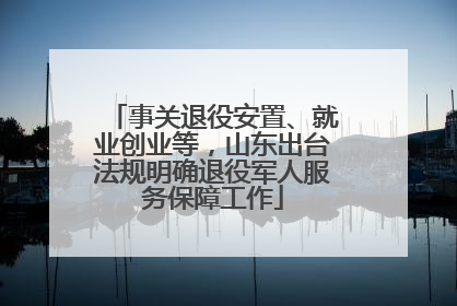 事关退役安置、就业创业等，山东出台法规明确退役军人服务保障工作