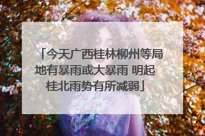 今天广西桂林柳州等局地有暴雨或大暴雨 明起桂北雨势有所减弱