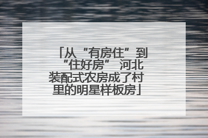 从“有房住”到“住好房” 河北装配式农房成了村里的明星样板房