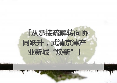 从承接疏解转向协同跃升，武清京津产业新城“焕新”