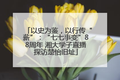 以史为鉴，以行传“薪”：“七七事变”88周年 湘大学子直播探访楚怡旧址