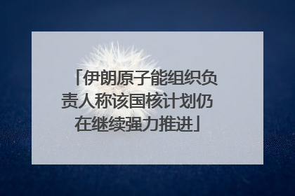 伊朗原子能组织负责人称该国核计划仍在继续强力推进
